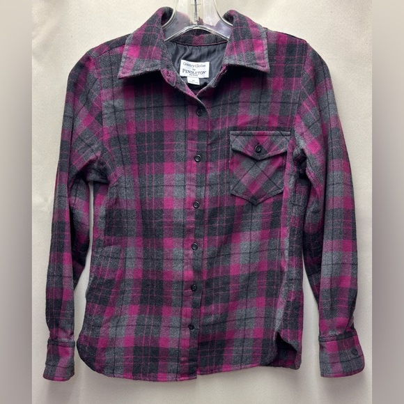 Country Clothes by Pendleton 100% Virgin Wool button-down shirt Size M Petite - Picture 1 of 6